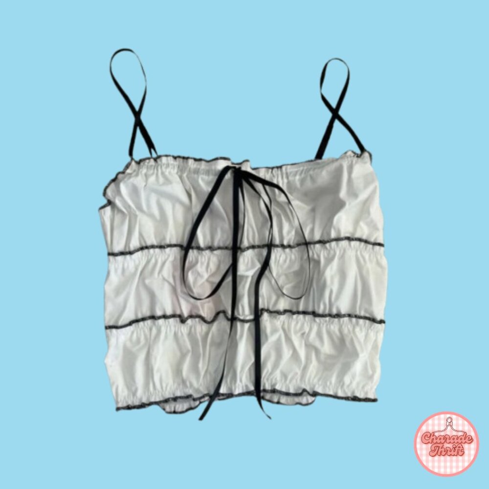Edikted - White Top w/ Black Ribbon - Picture 1 of 2